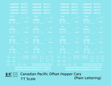Canadian Pacific Offset Hopper White Plain Lettering - Decal - Choose Scale