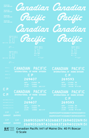 Canadian Pacific 40 Ft Boxcar White Script, International Of Maine Division - Decal Sheet