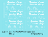 Canadian Pacific Offset Hopper White Script - Decal - Choose Scale
