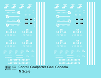 Conrail Coalporter Coal Gondola White  - Decal - Choose Scale