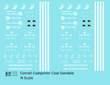 Conrail Coalporter Coal Gondola White  - Decal - Choose Scale