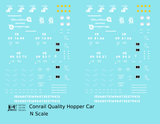 Conrail Open Hopper White Conrail Quality - Decal - Choose Scale