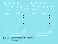 Conrail Open Hopper White Conrail Quality - Decal - Choose Scale