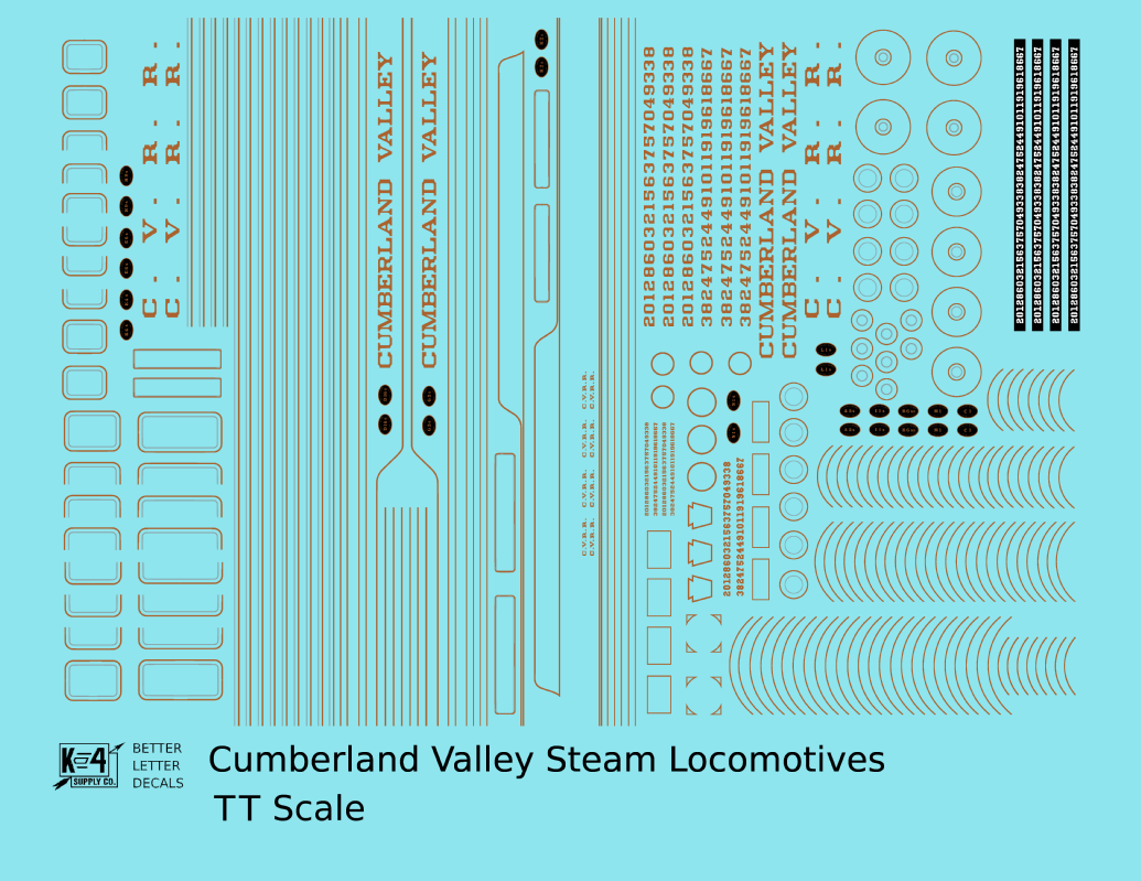 Cumberland Valley Railroad Steam Locomotive Silver and Gold PRR Subsidiary
