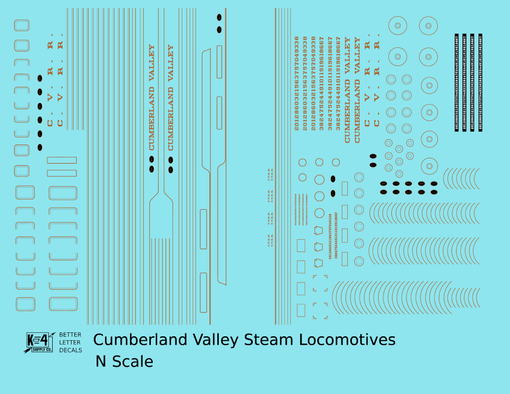 Cumberland Valley Railroad Steam Locomotive Silver and Gold PRR Subsidiary