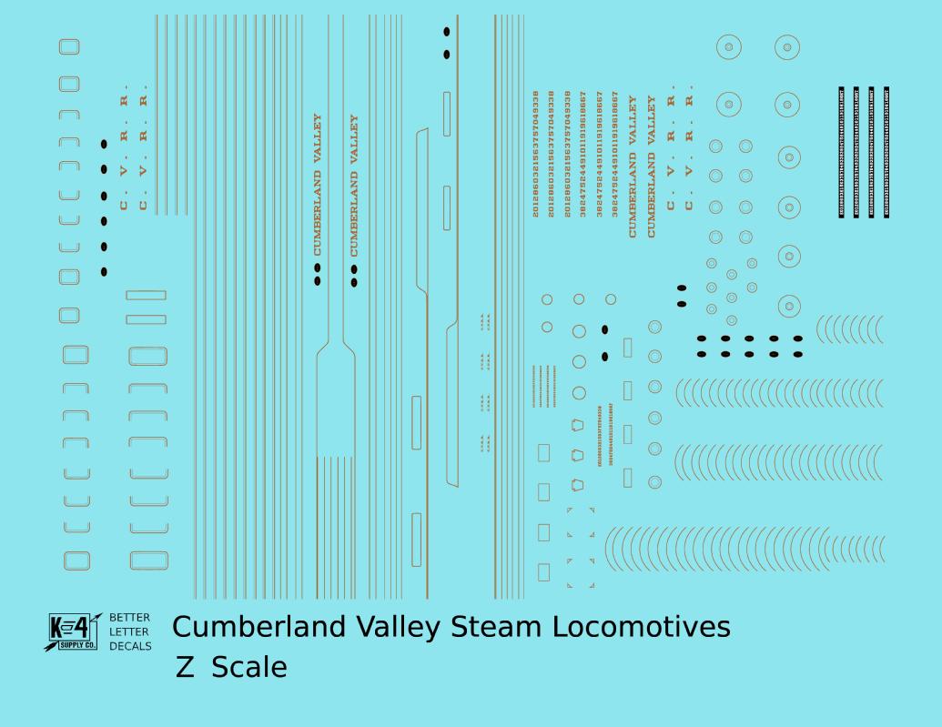 Cumberland Valley Railroad Steam Locomotive Silver and Gold PRR Subsidiary