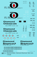 Diamond Alkali Chemicals Tank Car Black and Red Shamrock