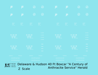 Delaware and Hudson 40 Ft Boxcar White Anthracite Logo