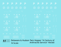 Delaware and Hudson Twin Hopper White Anthracite Logo