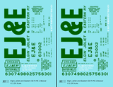 Elgin Joliet and Eastern 50 Ft Single Door Boxcar Green  - Decal - Choose Scale