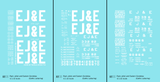 Elgin Joliet and Eastern Gondola White EJ&E Gothic Font
