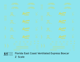 Florida East Coast 40 Ft Express Boxcar Yellow