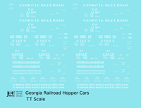 Georgia Railroad Hopper Car White  - Decal - Choose Scale