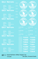 Great Northern Offset Twin Hopper White As Built Forward Goat - Decal Sheet