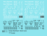 Great Northern Tank Car White and Black  - Decal - Choose Scale