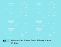 Houston East and West Texas Railway 34 and 40 Ft Boxcars White