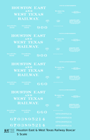 Houston East and West Texas Railway 34 and 40 Ft Boxcars White