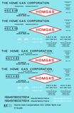 Home Gas Corp ICC-105 Tank Car Black White and Red Homgas - Decal Sheet