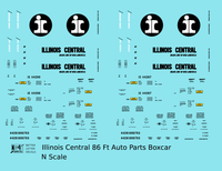 Illinois Central 86 Ft Auto Parts Boxcar Black
