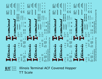 Illinois Terminal ACF Covered Hopper Black  - Decal - Choose Scale