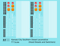 Kansas City Southern Hood Diesel Or Switcher White Black Scheme - Decal - Choose Scale