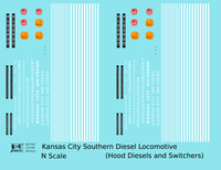 Kansas City Southern Hood Diesel Or Switcher White Black Scheme - Decal - Choose Scale