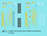 Lehigh and Hudson River ALCO Hood Diesel   - Decal - Choose Scale