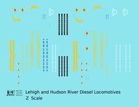 Lehigh and Hudson River ALCO Hood Diesel   - Decal - Choose Scale