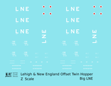 Lehigh and New England Offset Twin Hopper White Big LNE