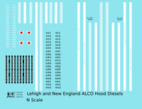 Lehigh and New England ALCO Hood Diesel White  - Decal - Choose Scale