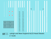 Lehigh and New England ALCO Hood Diesel White  - Decal - Choose Scale