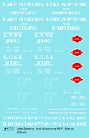 Lake Superior & Ishpeming 40 Ft Boxcar White and Red  - Decal Sheet