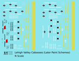 Lehigh Valley Caboose Black, White and Yellow Late Schemes