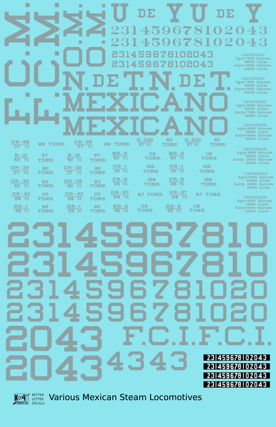 UdeY NdeT FCM Mexicano FCI Various Mexican Steam Locomotives Silver