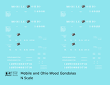 Mobile and Ohio Wood Gondola White GM&O Predecessor