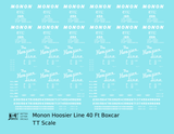 Monon Hoosier Line 40 Ft Boxcar White