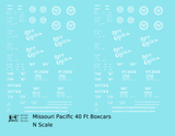 Missouri Pacific 40 Ft Boxcar White Route Of the Eagles - Decal - Choose Scale