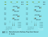 Manufacturer’s Railway 50 Ft Plug Door Boxcar Black  - Decal - Choose Scale