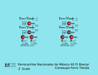 Nacionales De Mexico NDEM 40 Ft Boxcar Black and Red Conasupo Ferro Tienda