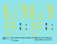 Nacionales De México 50 Ft Ribbed Boxcar Yellow NDEM Unir Servir