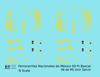Nacionales De México 50 Ft Ribbed Boxcar Yellow NDEM Unir Servir