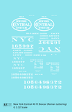 New York Central 40 Ft Boxcar White Roman Lettering