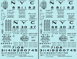 New York Central 70 Ton Covered Hopper Black 1950s Gothic Lettering - Decal - Choose Scale