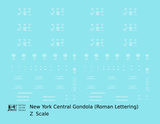 New York Central Gondola White Roman Lettering