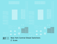 New York Central Diesel Switcher Locomotive White  - Decal - Choose Scale
