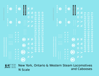 New York, Ontario and Western Steam Locomotive White  - Decal - Choose Scale