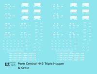 Penn Central H43 Triple Hopper White