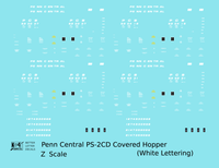 Penn Central PS2-CD Covered Hopper White For Green Car