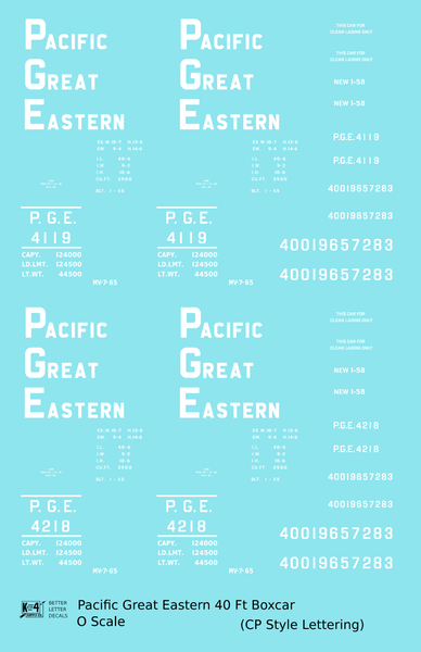 Pacific Great Eastern 40 Ft Boxcar White CP Style Lettering