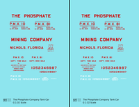 The Phosphate Mining Company Tank Car Red and White Nichols, Florida - Decal - Choose Scale